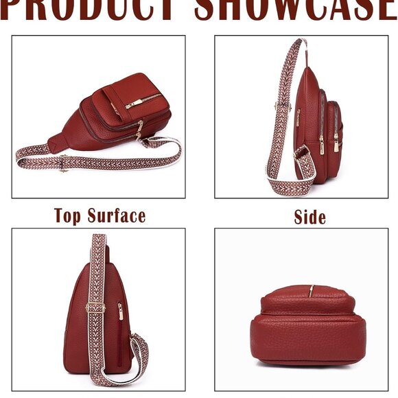 Versatile Chest Bag with Smooth Zipper - Adjustable Unisex Crossbody Handbag - Picture 4 of 7